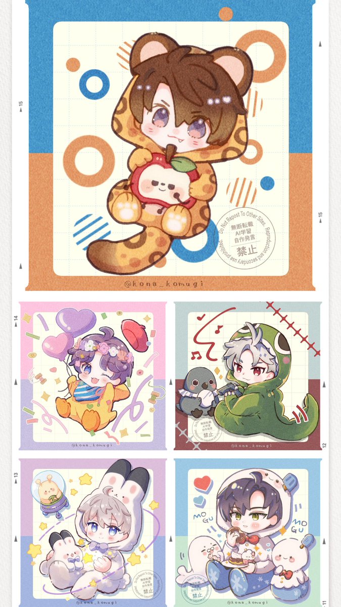 3月(march)🌸
着ぐるみ　
沢山描きました🐆🐤🦖🐰⛄
#今月描いた絵を晒そう