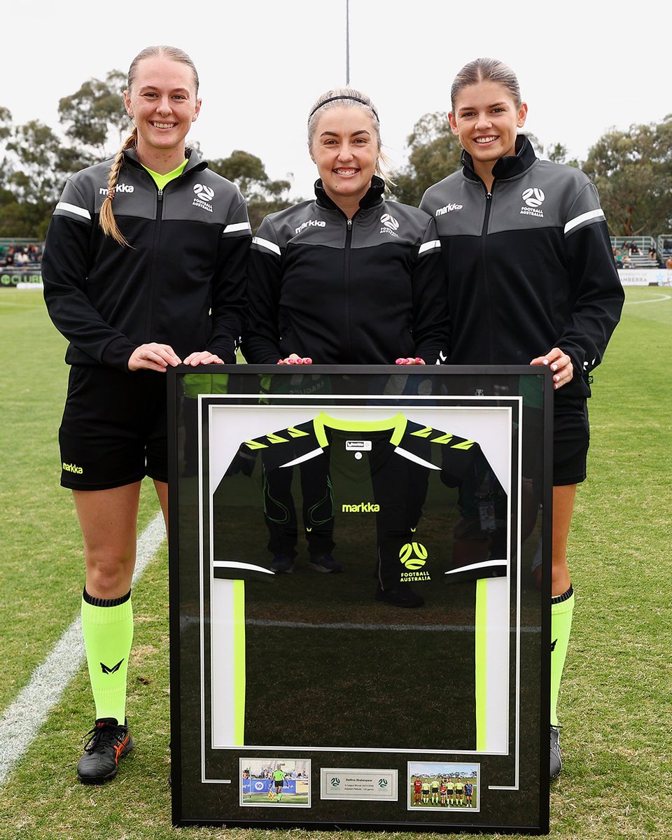 FootballAUS's tweet photo. Congratulations on a fantastic career, Delfina & Danielle! 👏

Delfina Shakespear took the field for the last time in Saturday's game between Canberra United v Brisbane Roar. Delfina has announced her retirement from national league duty with this final match, her 125th at this level, equalling the record for ALW assistant referee appointments. Delfina's first match came back in 2013 in Canberra v Brisbane, the same match-up as her last. 

Danielle Anderson also took to the field for the last time in Friday's game between Adelaide United v Wellington Phoenix, announcing her retirement. Danielle made her debut in the 2011 season and featured in over 100 matches.