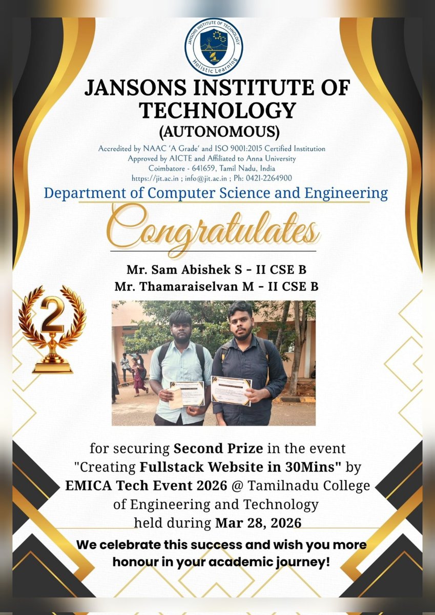 Jansons Institute of Technology tweet media
