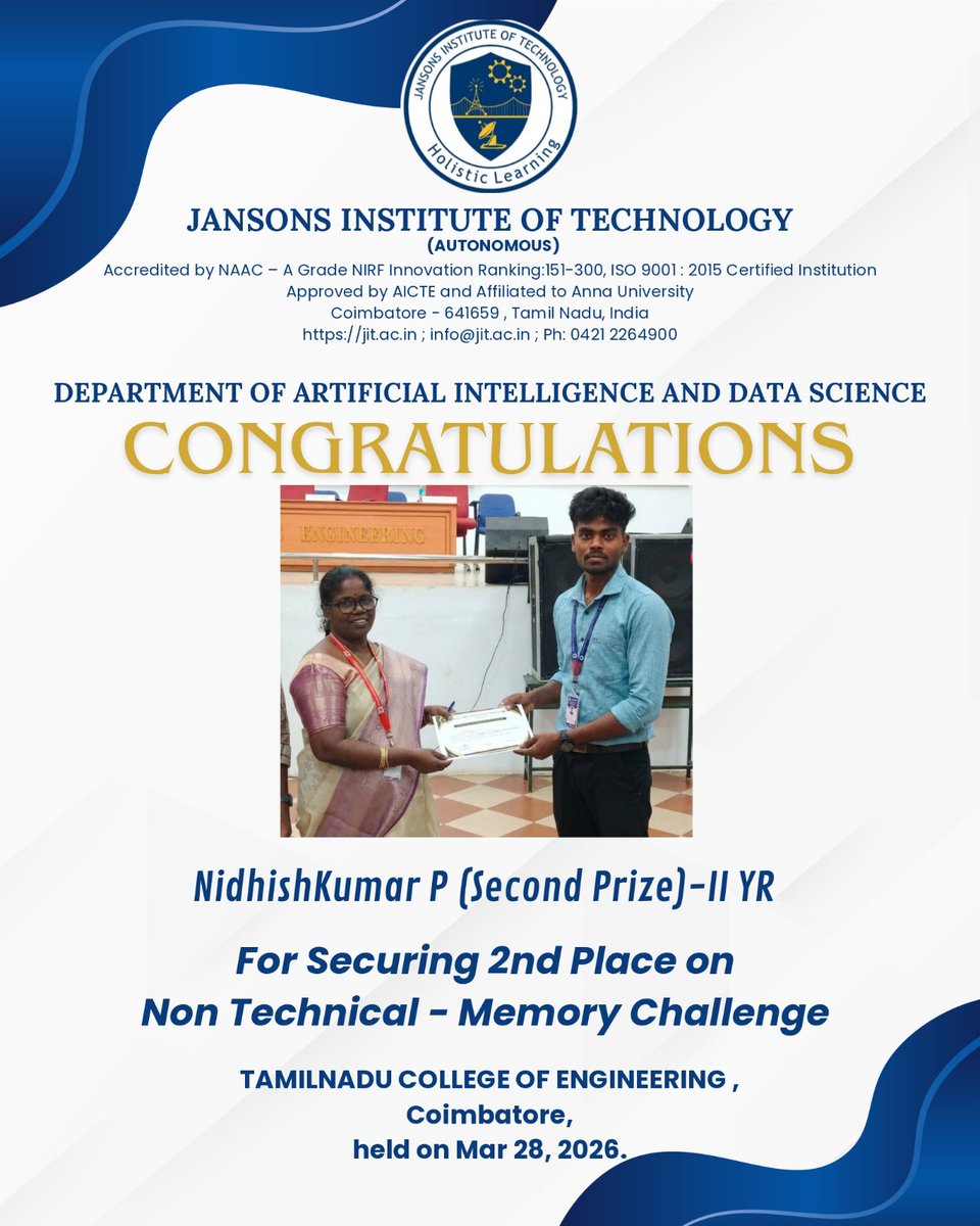 Jansons Institute of Technology tweet media