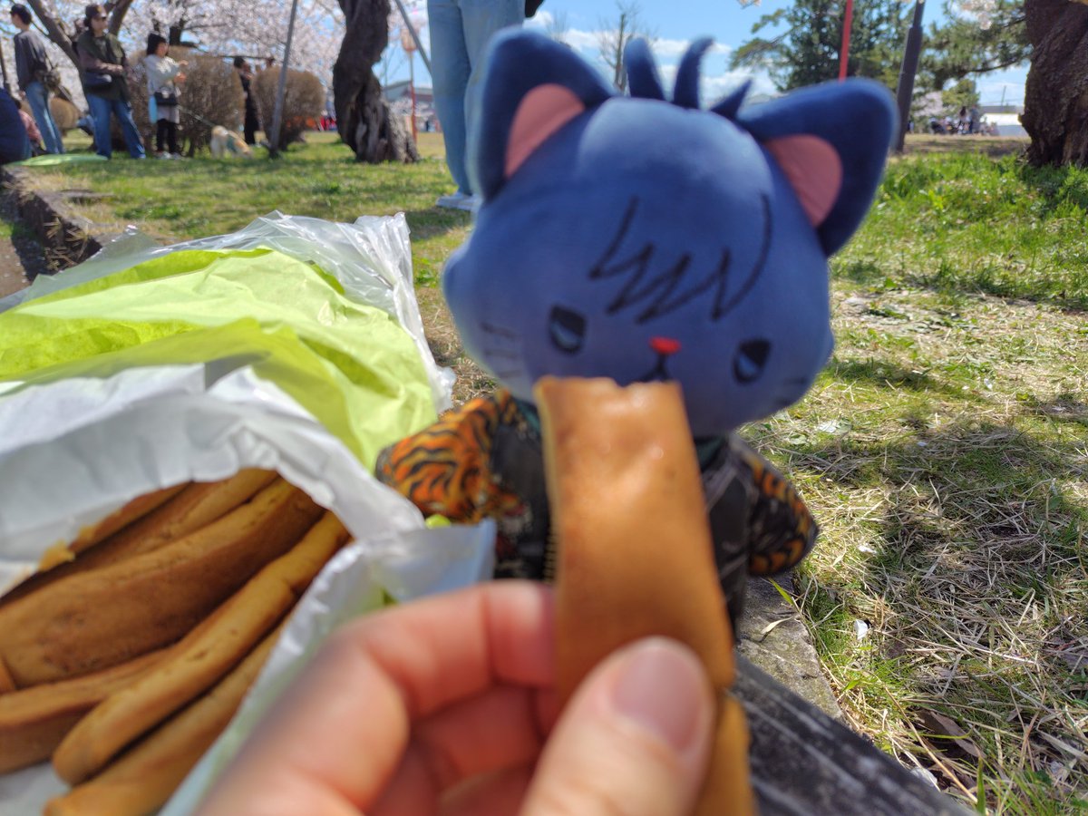 地元民としては、屋台が出てたら絶対コレを買わなきゃね！
蒸気パン（ポッポ焼き）💨
お花見しながら食べる焼きたての蒸気パンは格別だね😉✨