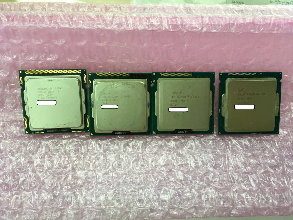 dospara_nanba's tweet image. 【Intel CPU】
動作検証のCPUを整理していたら、色々出てきたので
Celeron 400MHzから第12世代Core iまで並べてみました👀

シングルコアの時代からマルチコア、
そしてハイブリッド構成へ進化。

自作で使ったり、思い出に残っている世代、この中にありますか？

#Intel #CPU #ドスパラスタッフ