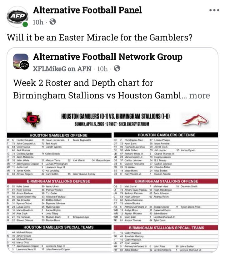 Alternative Football Panel tweet media