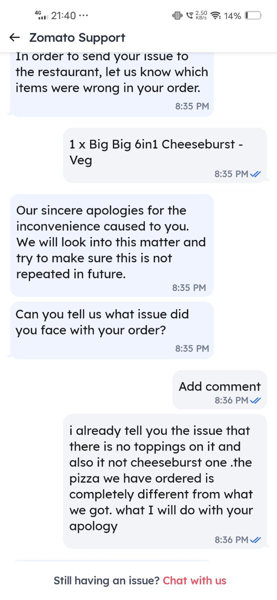 aaryan_patel_'s tweet photo. Also, the contact number listed on @zomato for the outlet is incorrect.

After multiple attempts, I somehow got the delivery partner’s number and connected — otherwise there is no proper way to reach the branch. https://t.co/kv4Ho3EF2D