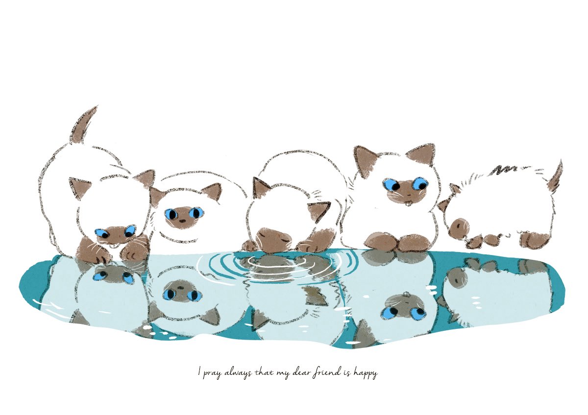 「#シャム猫の日」|ももろ　4／20発売絵本「パンダのパクパクきせつのごはん」のイラスト