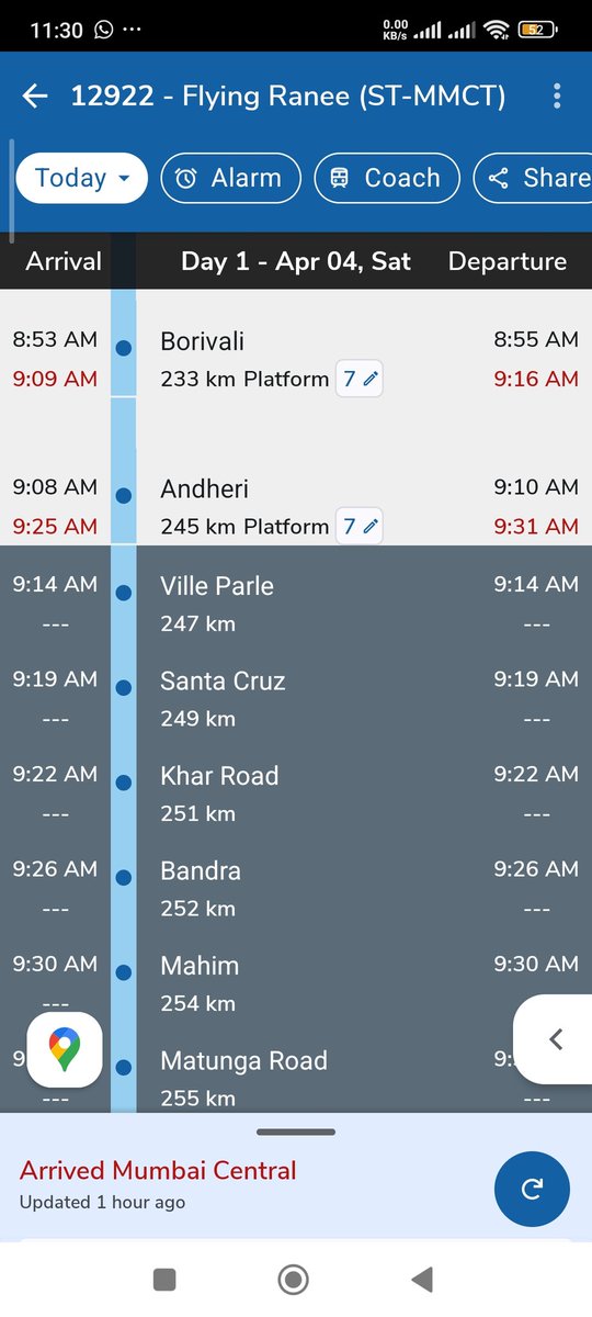 Jignesh_drd's tweet photo. @WesternRly @drmbct @RailwaySeva @AshwiniVaishnaw #12922#FlyingRanee#delayed
Why Flying Ranee running late on daily basis. 12921 also facing same issue. Is that the reason you take Superfast charge from public? 6Apr &amp; 4Apr screenshot attached for your reference. https://t.co/DWVzRf9tqv