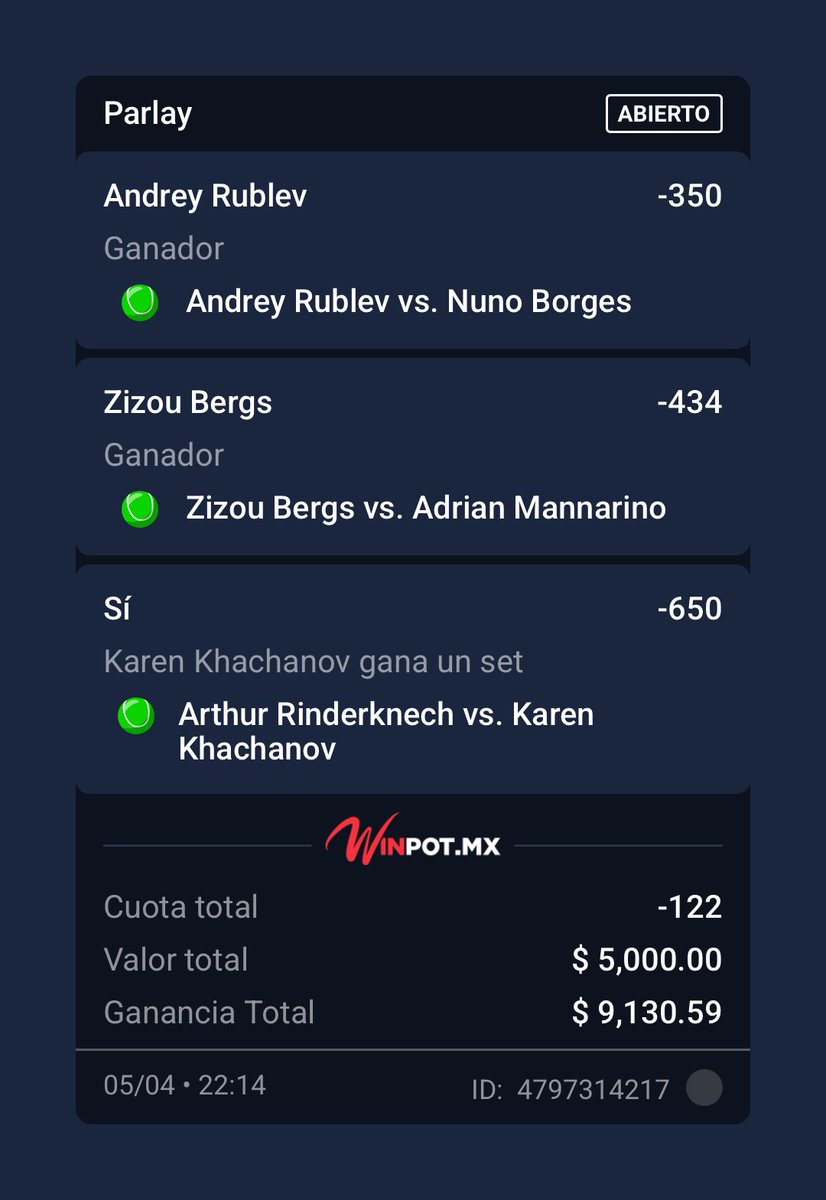 AguilaPicks1's tweet photo. ¡¡PARLAY MONTECARLO!! 🧱🎾

Mi gente, les dejamos este parlay cortesía del grupo premium de Tenis. Empieza a las 3:00 AM. Para amanecer en verdes. Quiero que se reporten con un like y comentario si me siguen. https://t.co/zR8S8U7Lfq