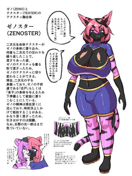 REIAさんのテクスターくんがゼノおばさんに潜り込んでしばらく経ったことによって変化したもの。 