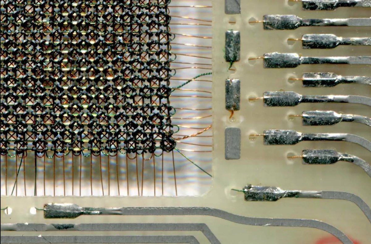 What you're looking at: a close-up of magnetic core memory — the type ...