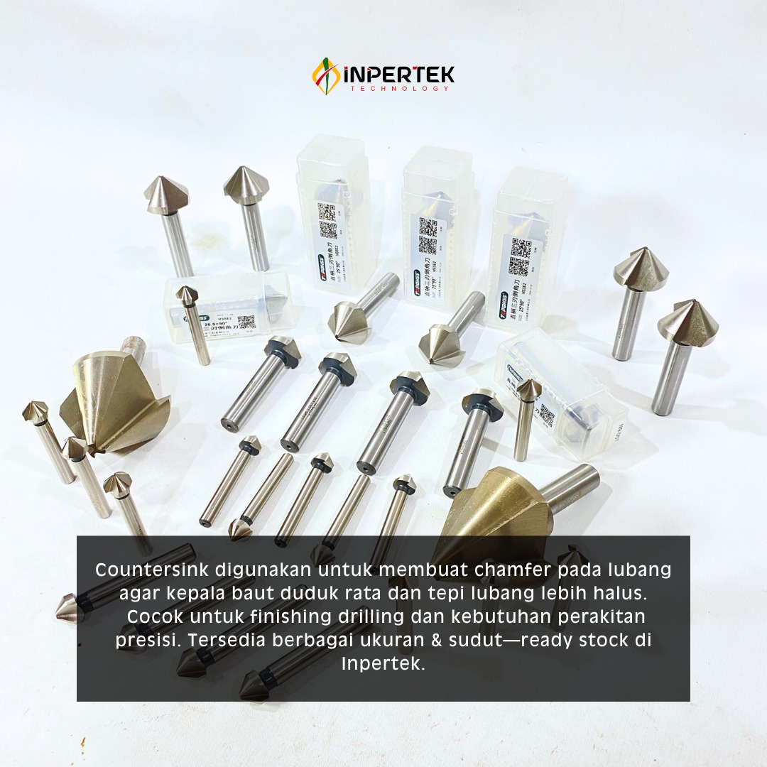 InpertekGallery's tweet image. Countersink all type untuk chamfer lebih presisi! Bikin kepala baut duduk rata &amp;amp; rapi dengan hasil bersih. Mempermudah pemasangan dan cocok untuk berbagai material. 

🛒s.shopee.co.id/5fkSyODAgK
📞 02189913270 | WA 6281318574325

#inpertek #countersink #machining  #cuttingtools