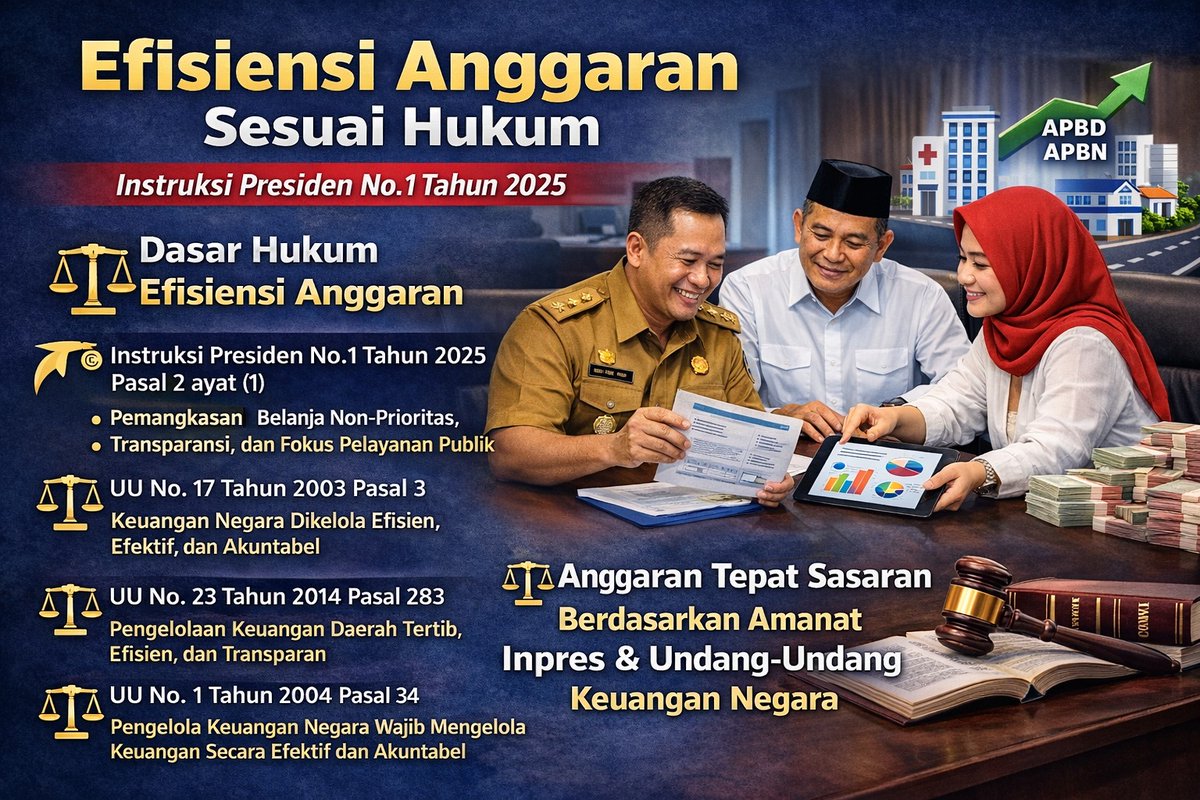 Inpres No.1 Tahun 2025 Inpres ini mengatur pembatasan anggaran tetapi tetap menghasilkan kinerja yang maksimal dan berkualitas #HukumAdil
