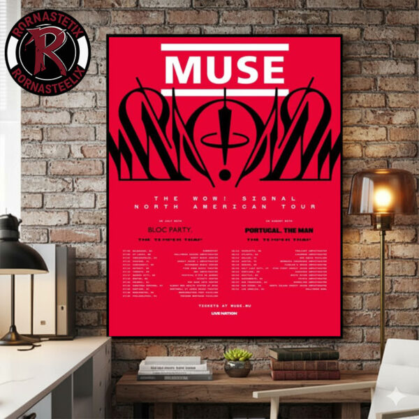 Rornasteelix's tweet image. Muse Band The Wow Signal North American Tour 2026 Schedule Tour Dates Poster Canvas Decor
#Muse 
Check now:
rornasteelix.com/product/muse-b…