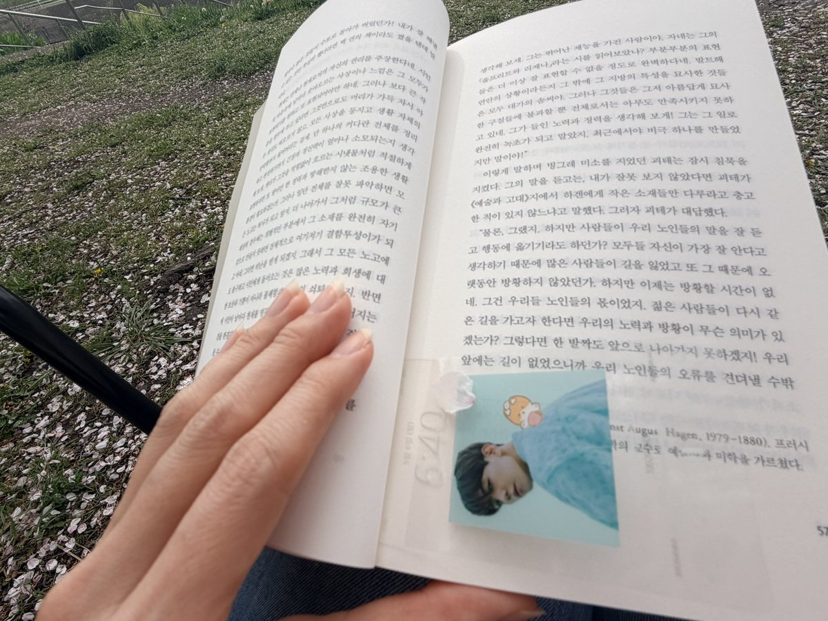 벚꽃잎이 살랑살랑 내렸는데 요기 앉더라?
벚꽃도 좋아하는 백현이~ 
#백현이