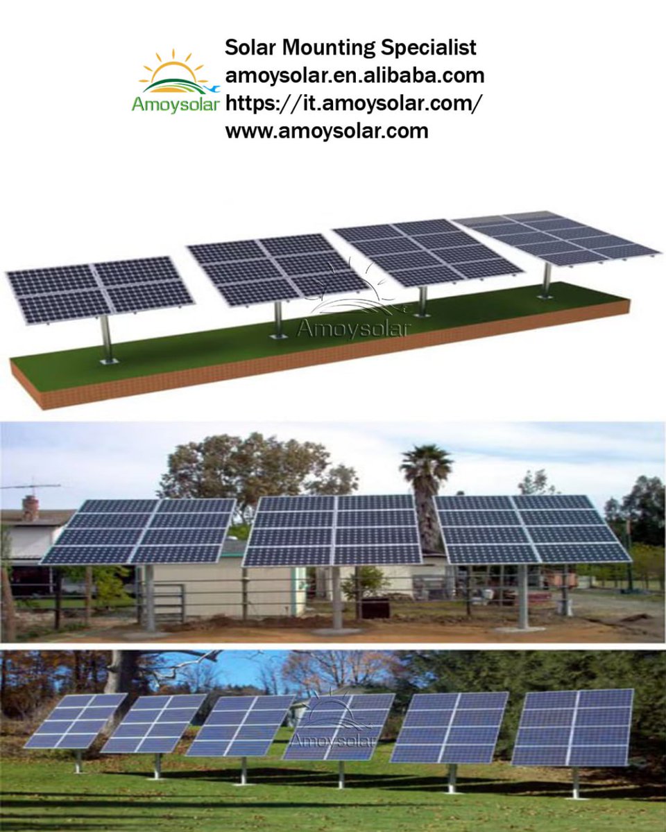 amoysolar4's tweet image. Solar panel pole mount system is designed to mount 2, 4, 6, 8 and 10 panels. 
#PoleMountSolar #GroundSolarKit #Amoysolar #SolarMountingSolutions #OffGridSolar #RuralEnergy #SolarEnergy #CleanPower #CommercialSolar #ResidentialSolar