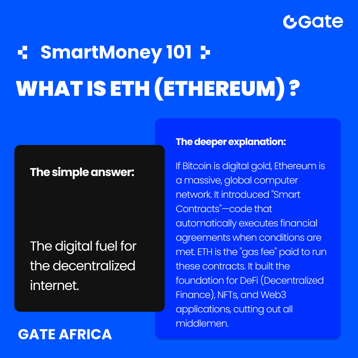 gate_african's tweet image. Crypto Knowledge

ETH is the digital fuel powering the entire decentralized internet. ⛽️🌐

What are your thoughts on Ethereum🤔 And who here has bought some $ETH? 🙋‍♂️🙋‍♀️ Let us know in the comments! 👇

Instant Airdrop
gate.com/campaigns/4453

#Gate #GateAfrica #Ethereum #web3‌‌