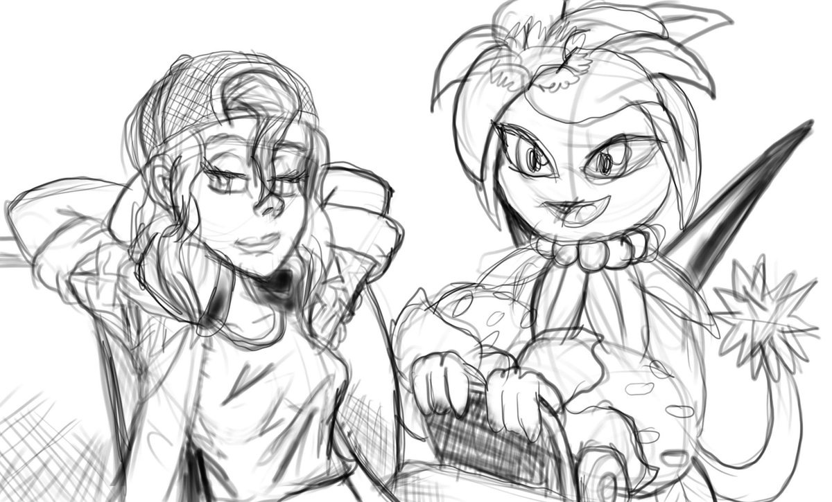 blademanunitpi's tweet photo. Me drawing Mae Rosales and her #appbeasts Hibs the Prickles_V3 #sketch https://t.co/UwjK6hwNiA