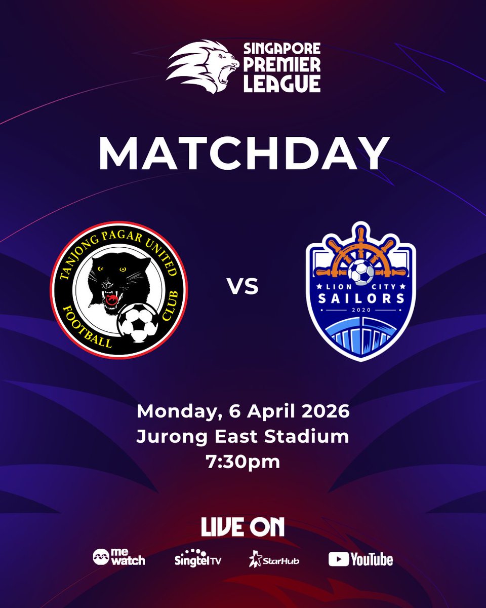 SGPremierLeague's tweet image. The league leaders are in town!

The Sailors head to Jurong East tonight looking to extend their unbeaten run😤

#SPL #SingaporePremierLeague