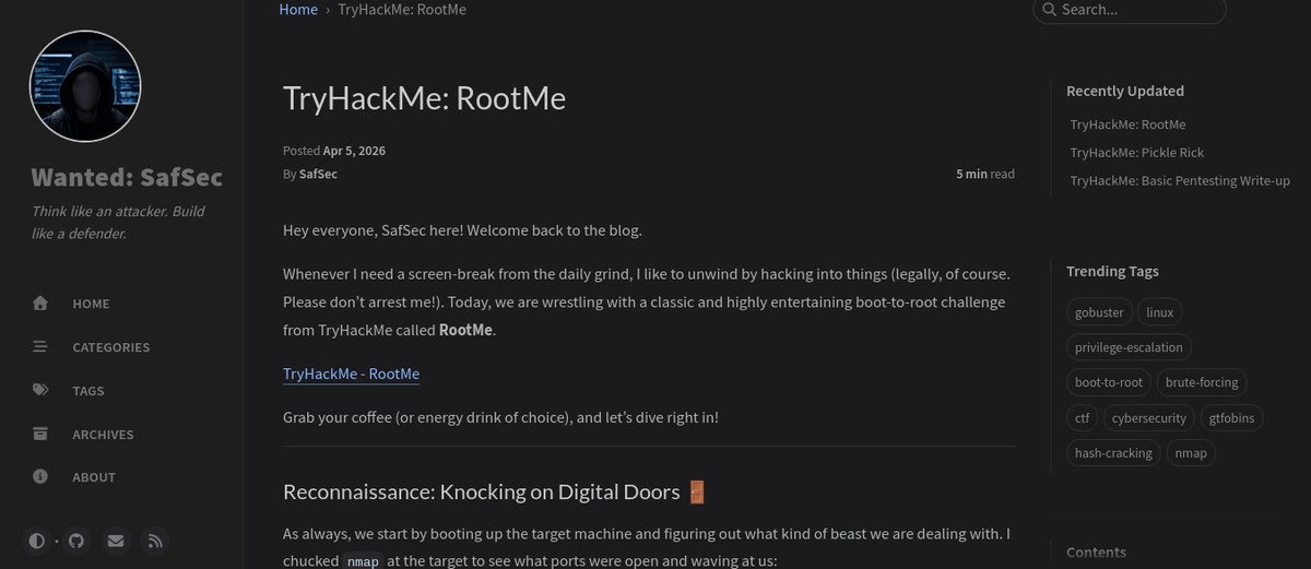 Mustafa_elr's tweet photo. New write-up live on the blog! 🚀

Tackled RootMe on @TryHackMe. A solid dive into web exploitation and SUID privilege escalation.

Check it out: https://t.co/nlMKCi2h2t

#CyberSecurity #Infosec #TryHackMe #CTF #RedTeaming #Linux https://t.co/MlkCGawA8g