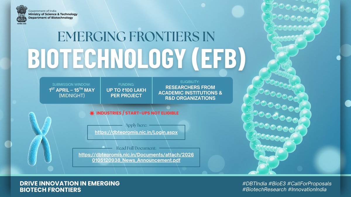 Department of Biotechnology tweet media