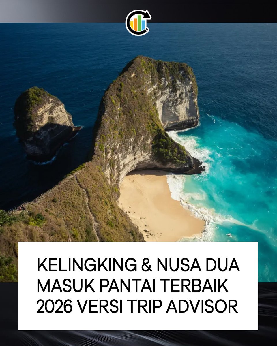 CekSurveycom's tweet image. Kelingking Beach dan Nusa Dua Beach masuk Top 10 pantai terbaik Asia versi Tripadvisor 2026 berkat keindahan alam dan kualitas destinasi wisata Bali

#Bali #TripAdvisor #WonderfulIndonesia #Pariwisata