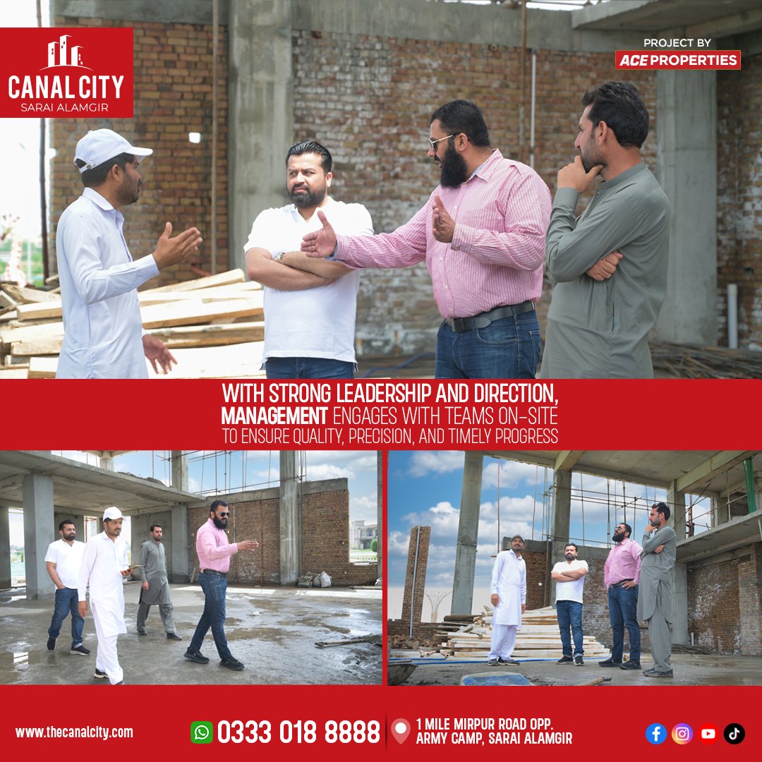 thecanal_city's tweet photo. Senior Leadership, accompanied by the Canal City team, visited Jamia Masjid Razia to review ongoing development work and on-ground progress.

Contact Us: 03330188888

#ACEProperties #CanalCitySaraiAlamgir #VisionIntoReality #JamiaMasjidRazia #OnGroundProgress #QualityDevelopment https://t.co/K8xx1luSsY