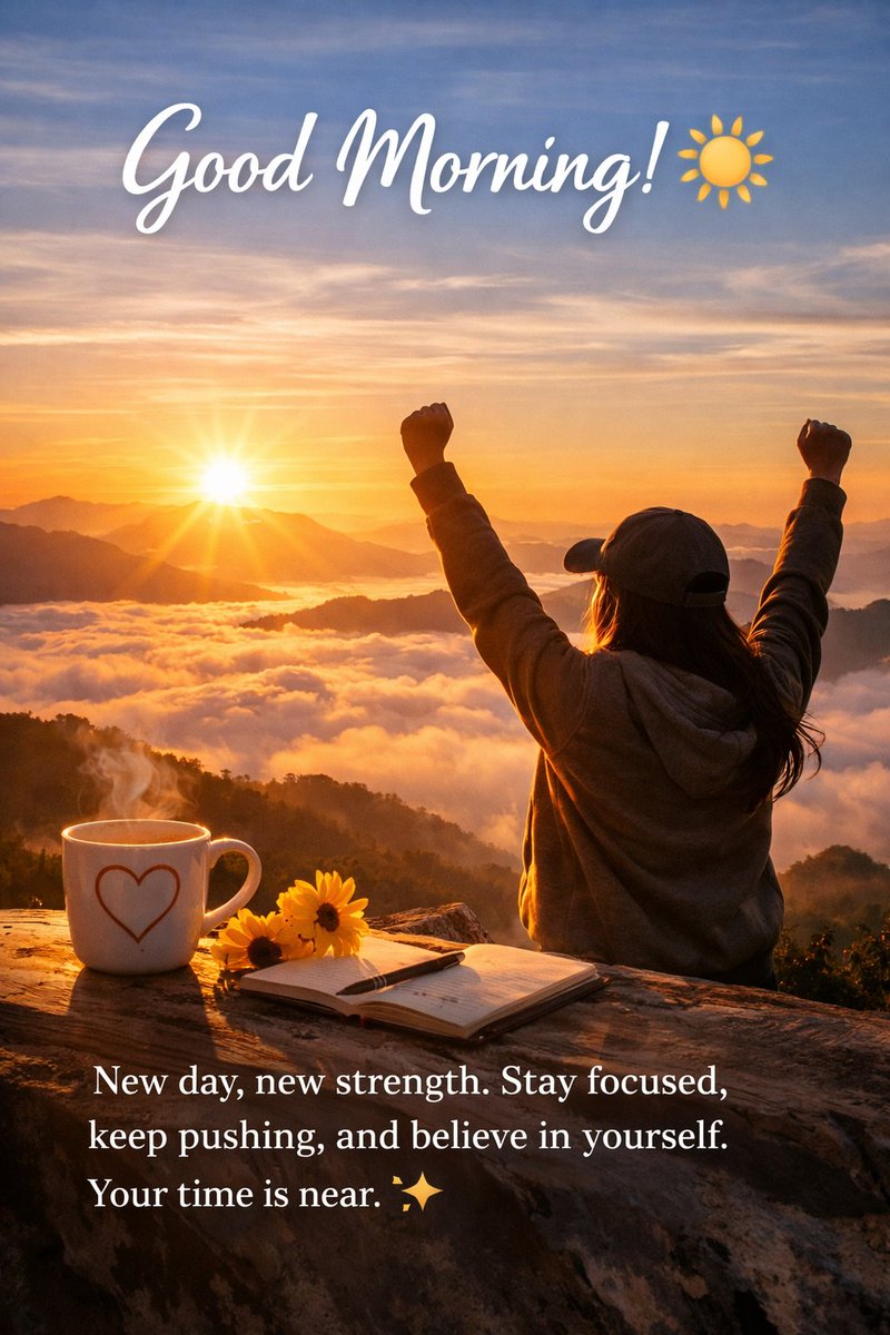 AlikoM64755's tweet image. Good morning, my X family ☀️
A fresh day means fresh strength, fresh focus, and fresh opportunities. Don’t let yesterday’s struggles define today’s possibilities. You are stronger than you think, and closer to your goals than you feel.
#GoodMorning #StayMotivated #KeepGoing.
