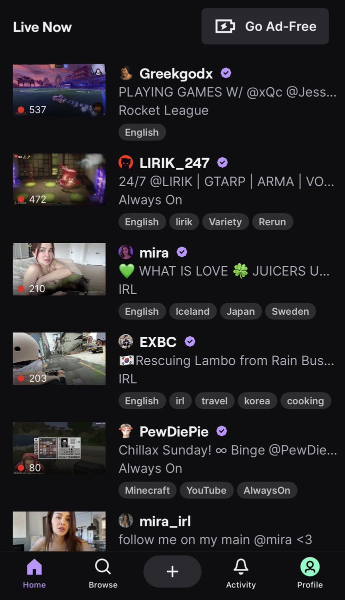 QuantumDotAbuse's tweet image. You guys went woke when Jeff Bezos bought Twitch, banned all of your top streamers, and now everyone is on Kick.

My follower list has 537 viewers on the top. It used to be tens of thousands. 

A lesson in how going woke kills a platform.