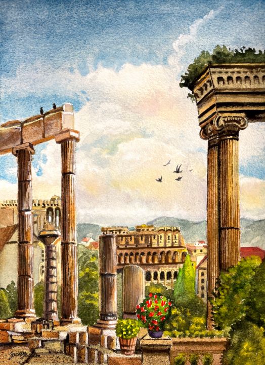 BrettGordon3's tweet photo. Art of the Day! "Ancient Roman Ruins in Daylight". Buy at: https://t.co/Q8pI8vdycd https://t.co/vb7HxPW66M