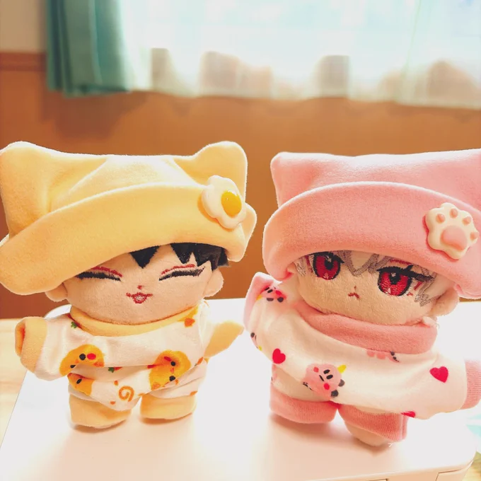 春庭でいただいたぬい服で ファッションショー どれもかわい〜ほまにありがとうございます #かなつむぬい
