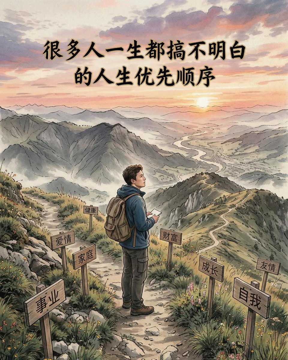 yibingsg's tweet photo. 1、家庭的第一核心，是经济，而不是感情：穷人的家庭，总有数不尽的苟且和似乎总也不够花的银钱，摔碎一个碗都能吵半天，处处是挣扎与心酸。没有感情，但有经济支撑的家庭，可以走下去：没有经济，再有感情的家庭，也无法长久。

2、职场的第一准则，是价值，而不是努力：职场竞争中，埋头苦干，忽略自身价值的提升和展现，只能在底层徘徊。只有增强自己的本事，提高自己的核心竞争力，具备无可替代的价值，才是职场人最靠谱的素质。

3、社交的第一关键，是利益互换，而不是单纯的友谊没有利益的连接，友谊往往难以长久维持。社交讲究的是对等，只有势均力改，资源匹配，眼光一致才能产生情感共吗。当你一无是处的时候，所有的社交都是无效社交。

4、教育的第一目的，是培养能力，而不是追求分数培养孩子的个性和独立思考能力，帮助他们建立坚定的自信和独立性，有助于他们在未来的人生中更好地应对各种挑战和困难。一味的追求高分数，只会培养出高分低能的孩子，在社会上很难立足。

5、健康的第一要素，是自律，而不是医疗；等身体出问题了，生病了，才去依赖医疗，那就会有没完没了的问题出现，越来越麻烦，既花时间又花钱，而且不能从根本上解決问题。只有生活自律，平时就养成良好习惯，好好地对待你的身体，保养你的身体，健康问题才会变得简单。

6、爱情的第一基础，是理解和包容，而不是激情，激情的滤镜之下都是优点，激情褪去后，真正成熟的爱才会显现。

7、创业的第一要点，是市场需求，而不是个人喜好仅凭自己的喜好去创业，很可能血本无归。理解和识别市场的真实需求才是创业成功的关键，产品或服务必须满足市场需求，否则，即使是最好的商业模式也难以成功。

8、投资的第一原则，是风险控制。而不是高回报，只盯着高回报，往往会陷入巨大的风险中，留得青山在，日后才能有柴烧。

9、成长的第一动力，是反思，而不是经历。没有反思的经历只是过眼云烟，只有在经历事情后反思自己的行为和决策，总结经验教训，不断提升自己的认知，才能经一事长一智，获得成长和进步。

10、养老的第一保障，是提前规划，而不是依赖子女子女有自己的生活压力，不能把养老完全寄托在他们身上。转变"养儿防老"的传统观念，以自立终老为主，儿女赡养为辅，未雨绸缪，提前规划自己的养老问题，才是现代人的明智之举。

11、学习的第一意义，是应用，而不是积累知识。知识只有运用到实际中才有价值！

12、旅行的第一收获，是见识，而不是拍照打卡。真正的旅行是开阔视野，增长见识。

13、婚姻的第一支撑，是责任，而不是浪漫。浪漫会消逝，责任才能让婚姻稳固。

14、人生第一追求是幸福，而不是成功，成功不一定带来幸福，但幸福却是人生最宝贵的财富

15、生活的第一智慧，是知足，而不是无尽的欲望。懂得知足，才能在生活中找到真正的快乐。