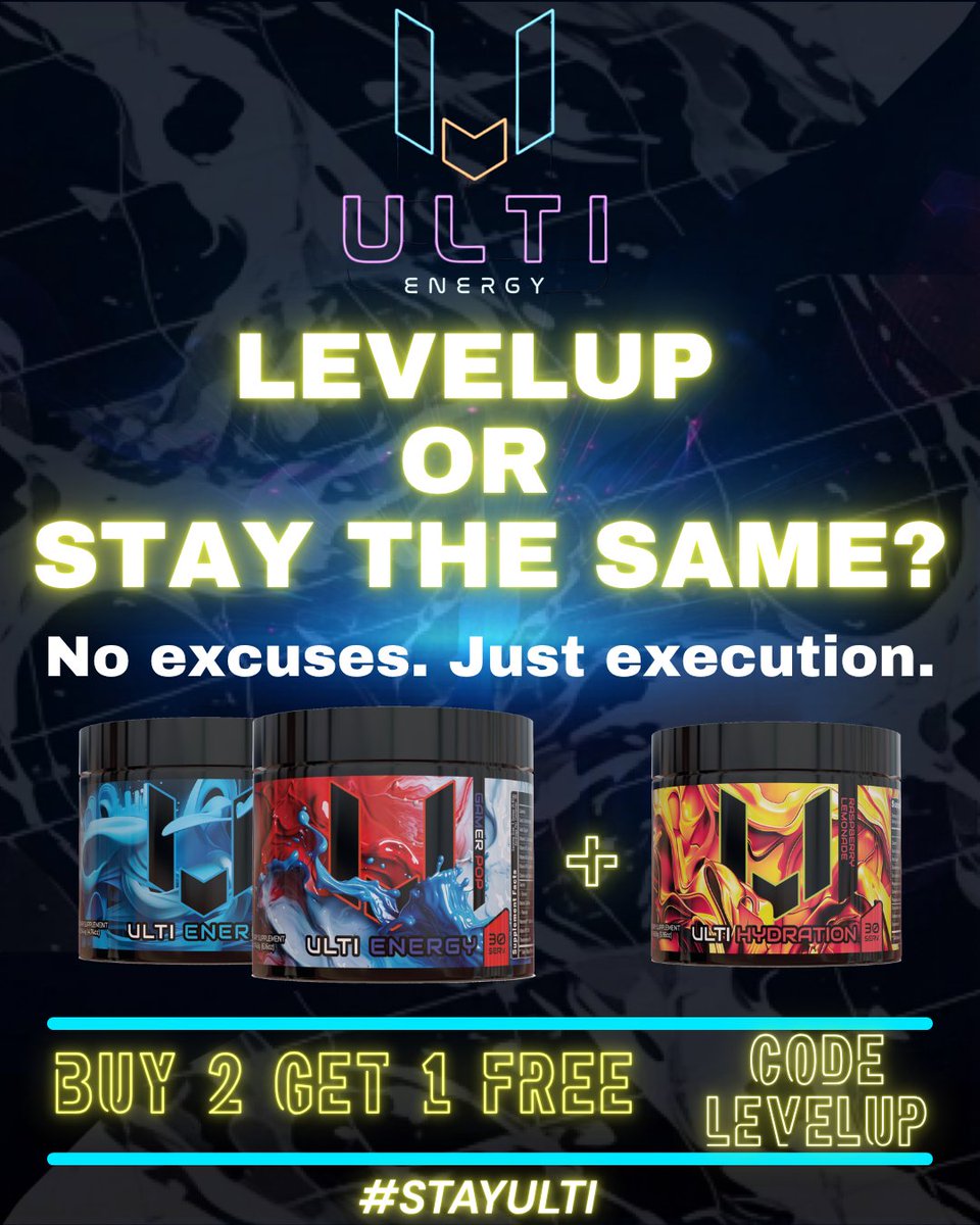ULTI_Supps's tweet image. ⚡️ MONDAY = LEVEL UP DAY ⚡️

New week. Same goals.

Execution &amp;gt; excuses. 👀

🔥 BUY 2 TUBS, GET 1 FREE
Code: LEVELUP

You either level up…
or stay the same.

Tag your duo 👇
#StayULTI #LevelUp