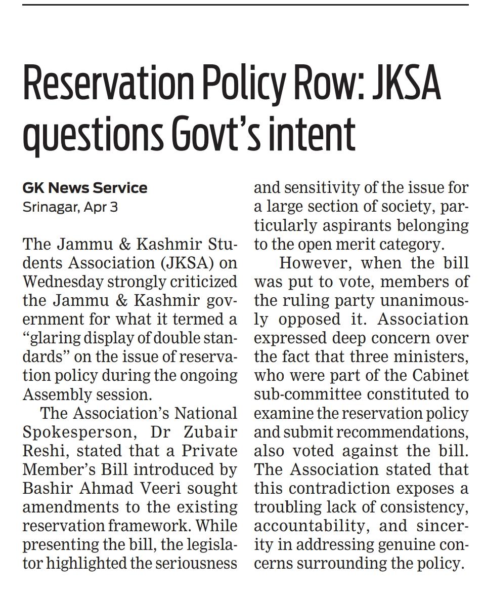 J&K Students Association tweet media