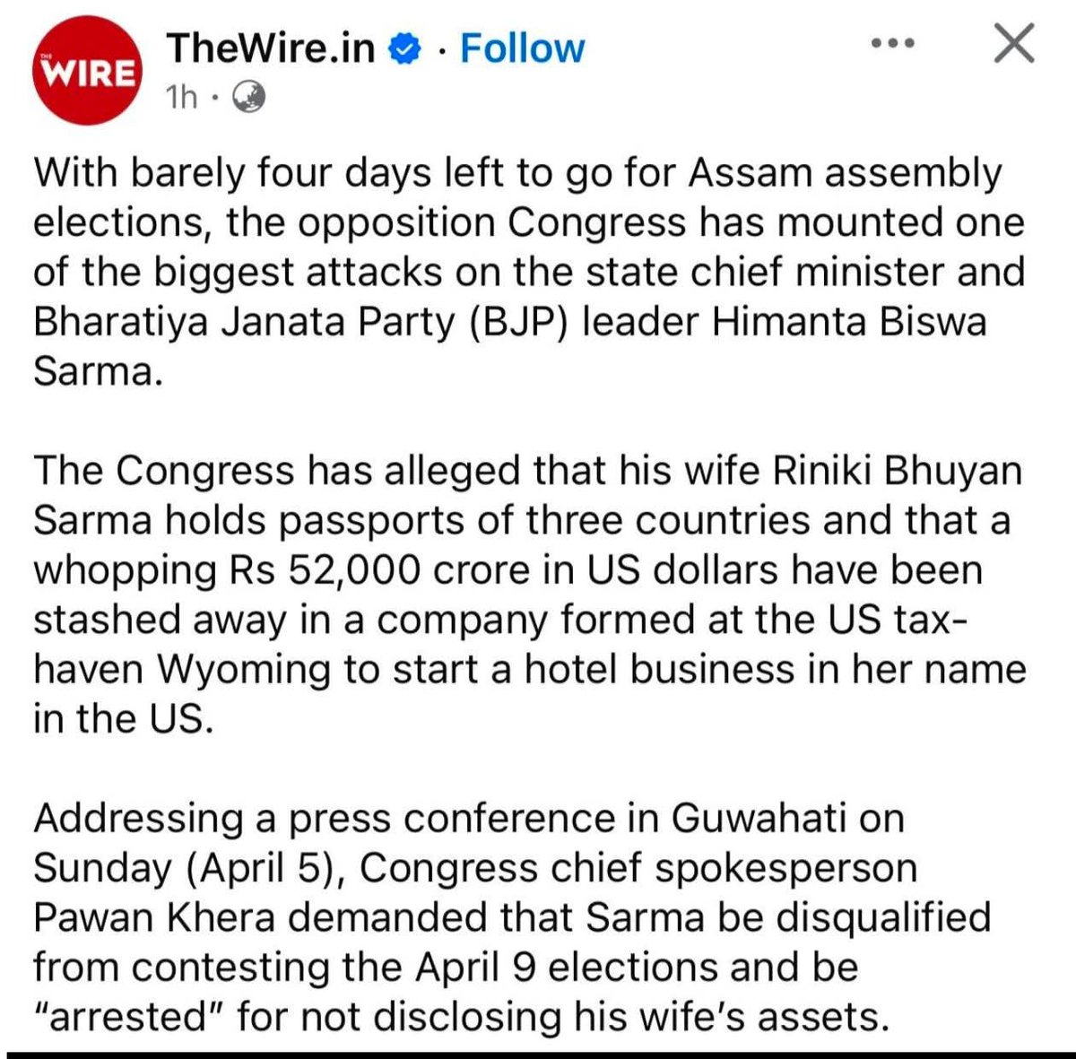Kumarjyoti49291's tweet image. Congress chief spokesperson Pawan Khera demanded Assam CM Sharma be disqualified from contesting the April 9 election.
#Assamelection #cmsharma #disqualified #election