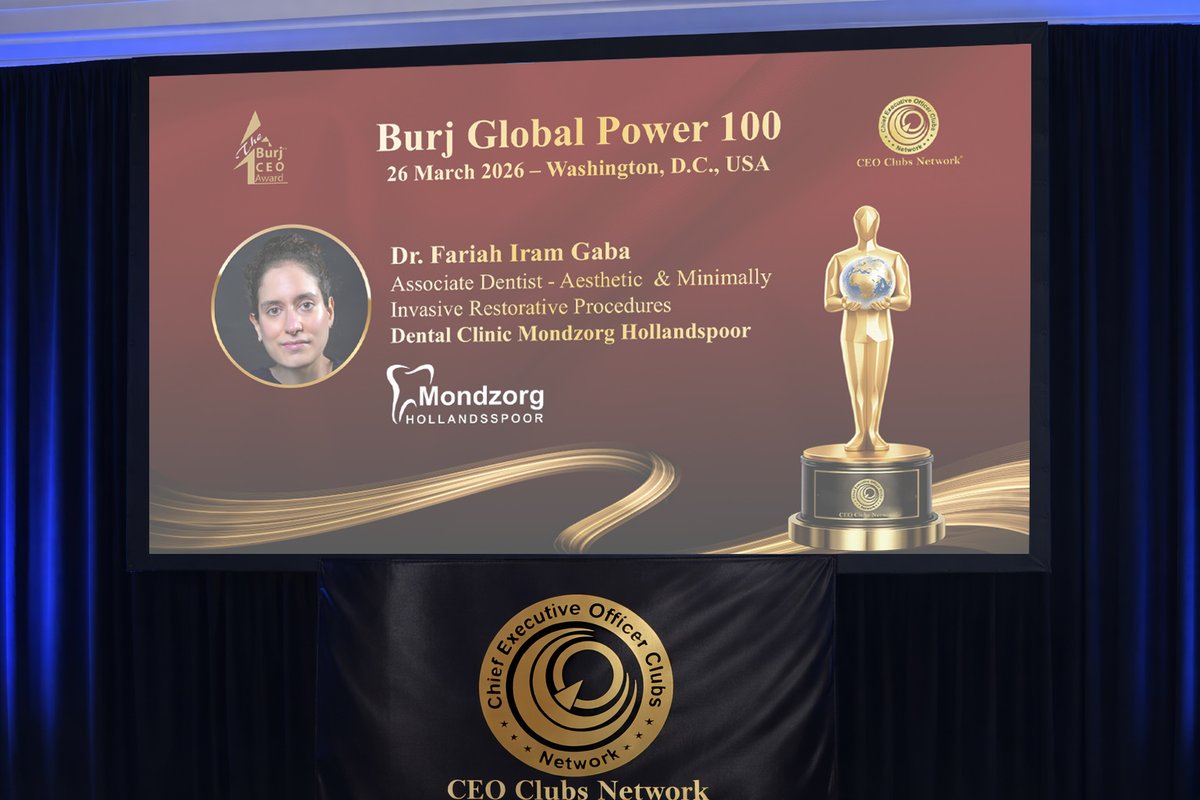 CEOClubsNetwork's tweet image. Powering progress with purpose 🌍

Congrats to Dr. Fariah Iram Gaba on being named in the Burj Global Power 100 for her impact in oral healthcare, research &amp;amp; global leadership.

#BurjGlobalPower100 #Leadership #Dentistry #Healthcare