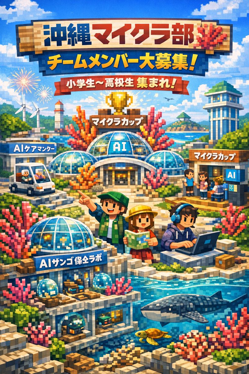 鈴木孝昌@沖縄マイクラ部｜プロマインクラフター・IT教育｜クロスウェーブ代表 tweet media