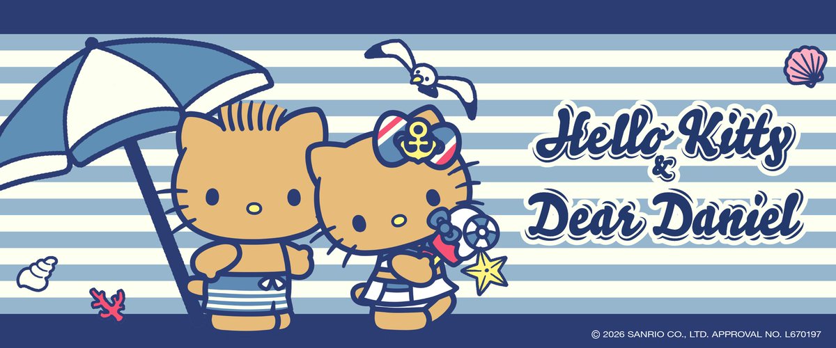 ハローキティとダニエル　ハワイアン　ティッシュボックス 📢＃ハローキティ と #ディアダニエル が サプライズボックスに日焼け