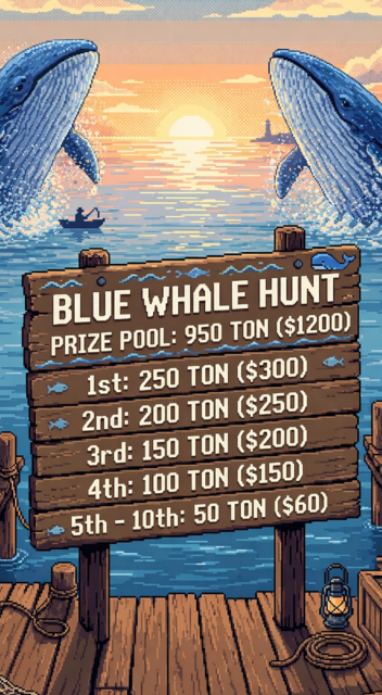Bait_island_'s tweet photo. 🔥"Blue Whale Hunt" just got BIGGER!🔥  

We've increased the prize pool to 950 TON (~$1200) and expanded the rewards! 🌊 

🏆 1st: $300

🥈 2nd: $250

🥉 3rd: $200

🏅 4th: $150

🎖️ 5-10th: $60

The leaderboard is waiting. 
 More details ➡️ https://t.co/x86LGflsWT
#airdrop #web3 https://t.co/lSlIbmCpG5