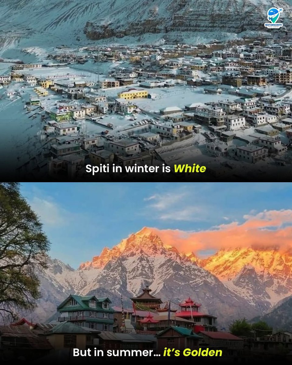 matargashtiii's tweet photo. Same place, two completely different feelings.
Which Spiti would you choose? #SpitiValley #Matargashti #WinterVsSummer #Himachal #TravelIndial https://t.co/pLTwfKfj1c
