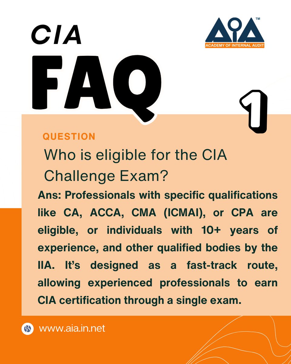 AcademyAudit's tweet photo. Still confused about certifications? 

This is exactly why we’re starting this FAQ Series—
to break myths, clear confusion, and give you real clarity before you make career moves.

#CIAExam #AuditCareer #FinanceFAQs #CareerClarity #InternalAudit #UpskillYourself #FinanceStudents https://t.co/KVzu0pnE6h