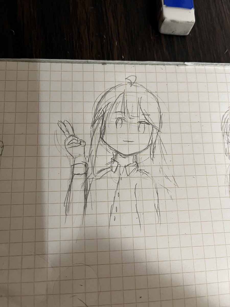 アナログの方が得意やな。こんなんでも自分の今までの中で傑作なんや……。
無理にデジタル行かなくていっか。（アナログで描いてデジタルでそれをトレス）