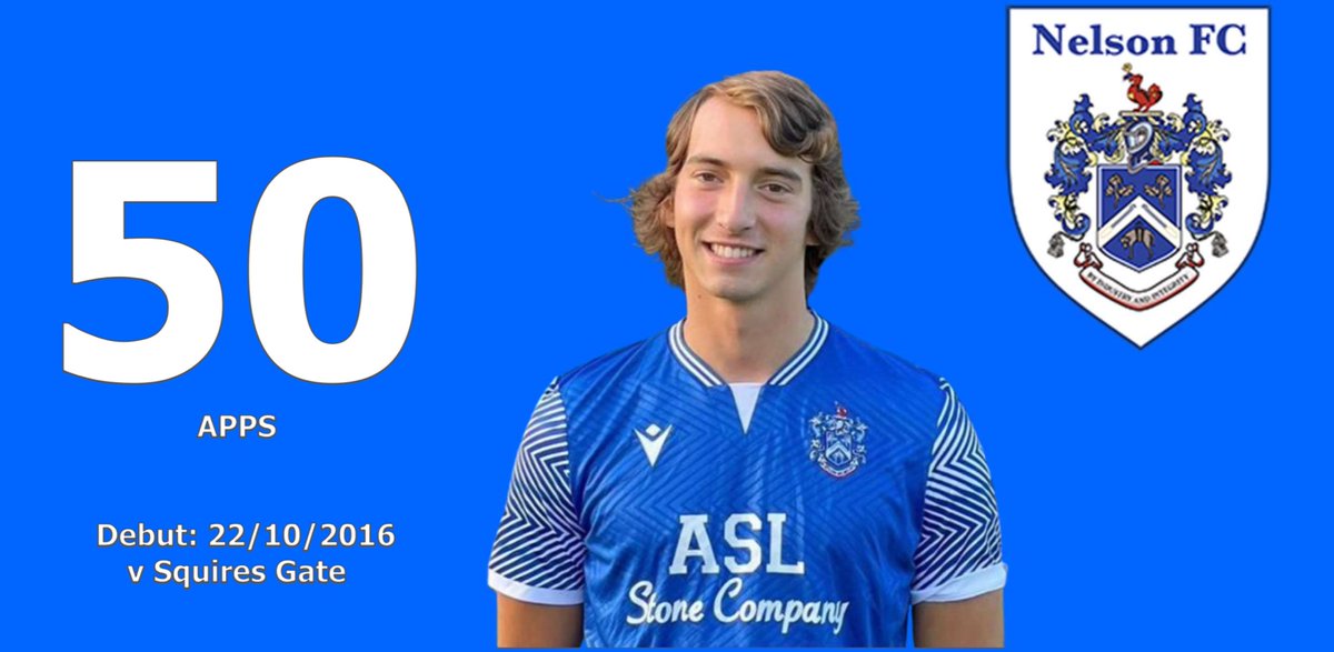 NelsonFCstats's tweet photo. We had a another milestone on Good Friday with Cam Lancaster making his 50th appearance for @Nelsonfc1. He made his debut for the club aged 16 back in Oct 2016 when the club blooded a lot of youngsters in a difficult campaign. He’s now on dual-reg from Clitheroe. https://t.co/9HMPJBjj2w