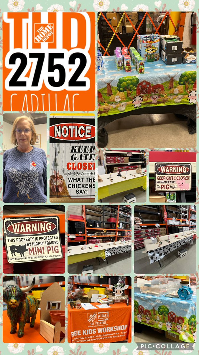 HomeDepotCadill's tweet image. We did a Barnyard Theme at our Kids workshop where we had 144 kids! We handed out bags of seed starter for the kids to take home to plant their tomato seeds. We had so much fun! #cadillac2752 #kidsworkshop