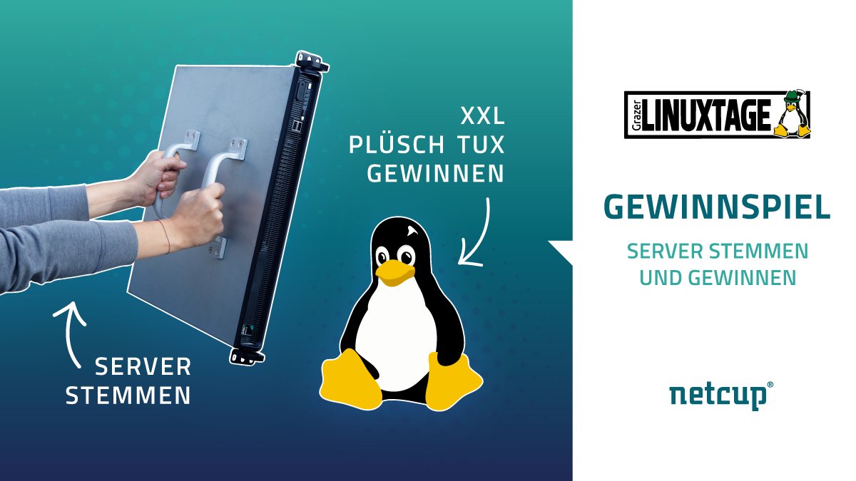 linuxtage's tweet photo. [SPONSOR] @netcup  
🎉 XXL-TUX bei netcup gewinnen: Wie lang kannst du einen Server stemmen?
Finde es heraus beim Stand von @netcup - dein Partner für leistungsstarke, zuverlässige und gleichzeitig preiswerte Hosting-Lösungen. Mehr Infos 👉https://t.co/9HXdHl5oD0 https://t.co/9mqUN0D6nz