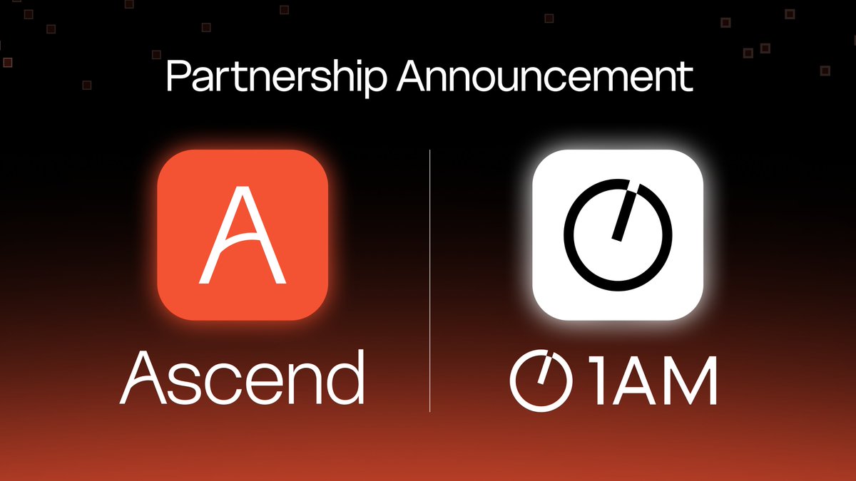 🚨 BREAKING: <a href="/AscendPerps/">Ascend Market</a> 🤝 <a href="/OneAmXYZ/">OneAm</a> team up to expand Midnight DeFi!  

We've integrated OneAm wallet to our platform, giving our users a seamless Midnight connection. 

Ascend is also now listed on the OneAm App Store. 

More to come...Midnight rises 🕛