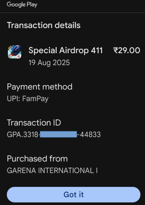 FlamesOfSpirit's tweet photo. Hey, @IndiaFreeFire, my account (UID: 1040073004) was HACKED &amp; unlinked from my FB. I’ve been the owner since May 2019!
Your support bots keep auto-closing my tickets as a "platform change request" instead of ACCOUNT THEFT. I have all my Google receipts as proof! 

#FreeFire https://t.co/WFruVriHzK