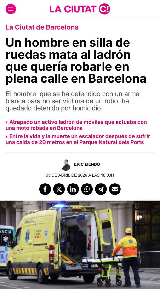 UN HOMBRE MUERE (Moro, que hay que decirlo todo), POR UNA PUÑALADA EN EL CUELLO DE UN GITANO EN SILLA DE RUEDAS. Siempre los medios ocultando y protegiendo a los invasores. 

👇👇👇👇👇👇👇👇👇👇👇👇👇👇