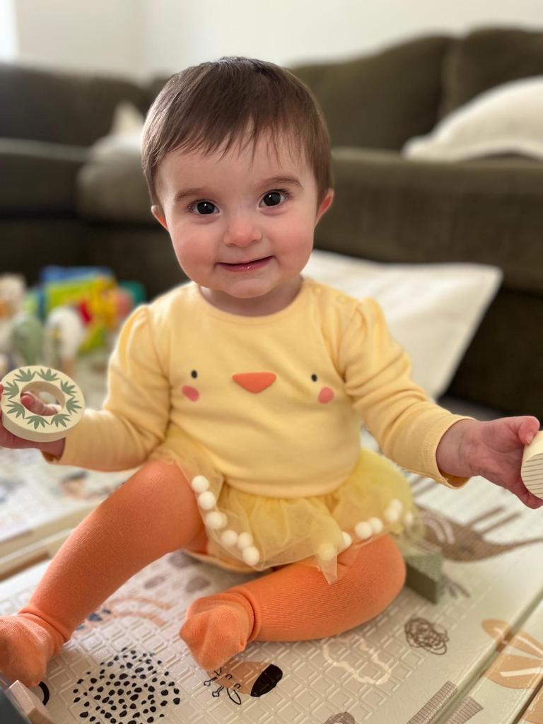 Pollypops6's tweet photo. @MsBecksR We are ok' ish Hubby has had a chest infection and its taking its time to clear. We were supposed to spend Sunday with my lovely granddaughter 
but did video calls with them. 
Adeline is 9 months now and so alert. https://t.co/ScdJ9sofcK