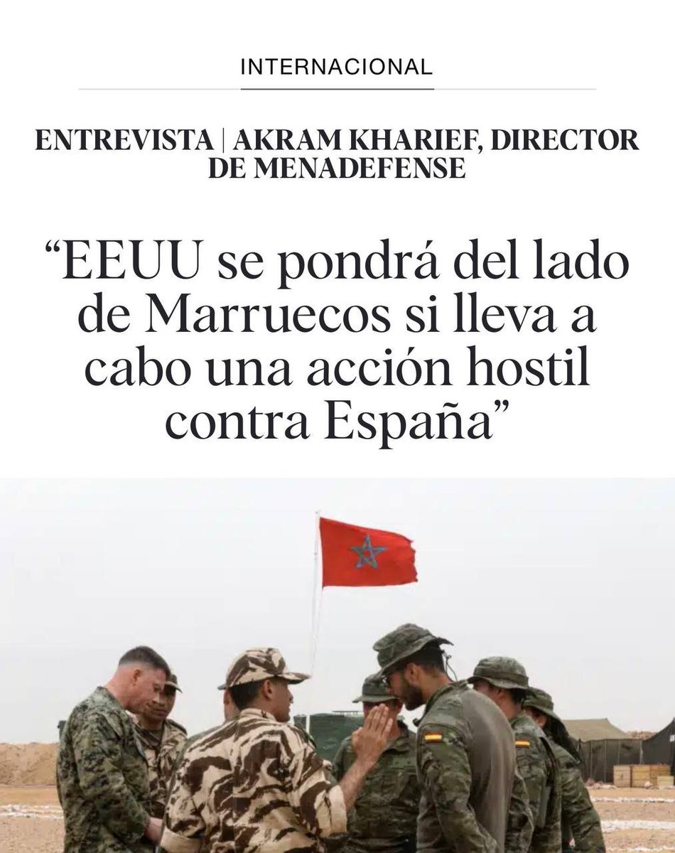¿Alguna vez en la historia alguien ayudado a España? Siempre hemos estado solos y siempre hemos luchado contra el invasor sin la ayuda de nadie. Y así volverá a ser. 

Eso sí, si nos invade Marruecos con este gobierno social comunista de Pedro Sánchez, estamos jodidos.