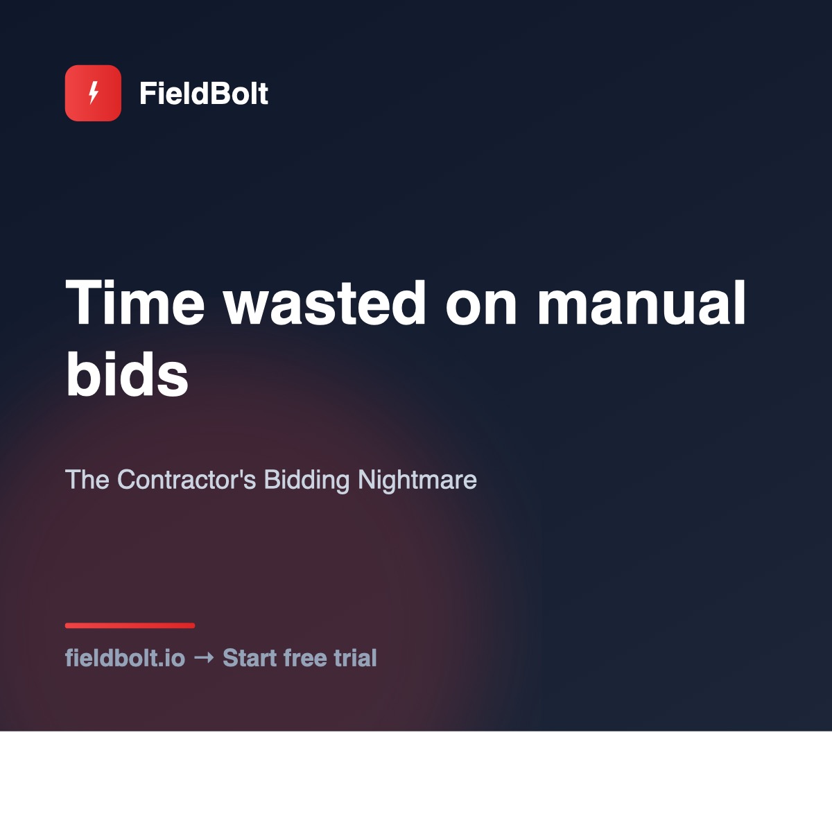 FieldBoltAI's tweet photo. 🔧 Pro tip for the contractor's bidding nightmare:  Don't compete on price. Compete on speed.  The contractor who responds first wins. Every time.  Stop losing bids to slow turnaround.

#contractortips #winmoreBids #trades #plumbing #HVAC #Electrician #Painter #Fencing https://t.co/E8WIDBoZT5