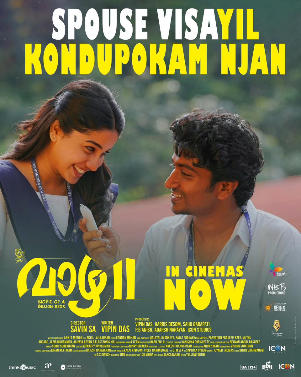 APIfilms's tweet image. Spouse Visa-yil Kondupokaam Njan… ✋🏼🌴✨😜

#Vaazha2 is all yours! #Blockbuster #Worldwide 📈🎉🌴

#VaazhaII #vaazhamovie #vipindashb #SavinSA #HarrisDesom #anishpbharath #ImaginCinemas #wbtsstories #adarshnarayan #amalpaulson #SahuGarapati #ShineScreensCinema #IconCinemas